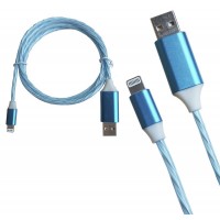 Кабель USB светящийся Z1 Micro (1m) blue