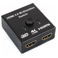Переключатель разветвитель HDMI GSMIN A18 на 2 входа 4К (Черный)