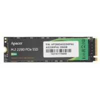 Apacer SSD M.2 256Gb PCIe Gen3x4, R3500/W1200 Mb/s, MTBF 1.8M, 3D NAND, NVMe AP256GAS2280P4U-1