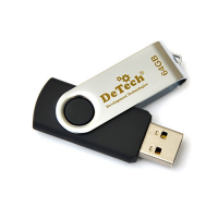 Флешка DeTech 64Gb (USB 2.0) Swivel Black